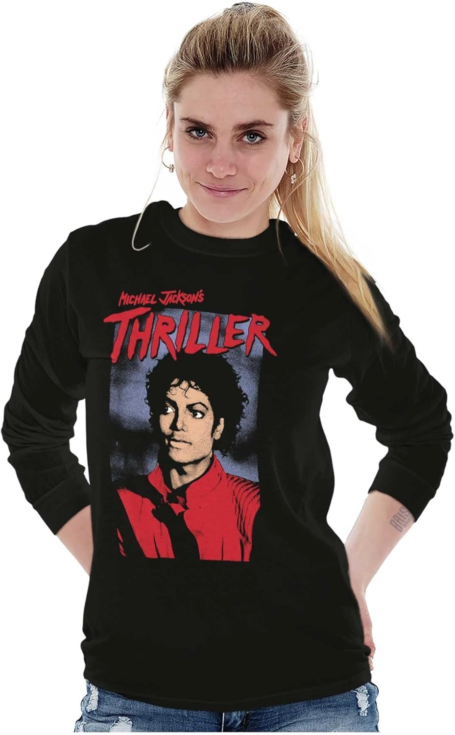 image:imageMichael Jackson King of Pop Thriller Long Sleeve Tshirt Men WomenBlack