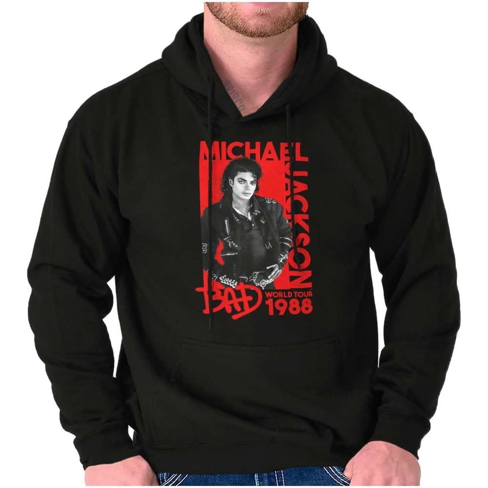image:imageBrisco Brands Michael Jackson Bad World Tour 1988 Hoodie Sweatshirt Women MenBlack