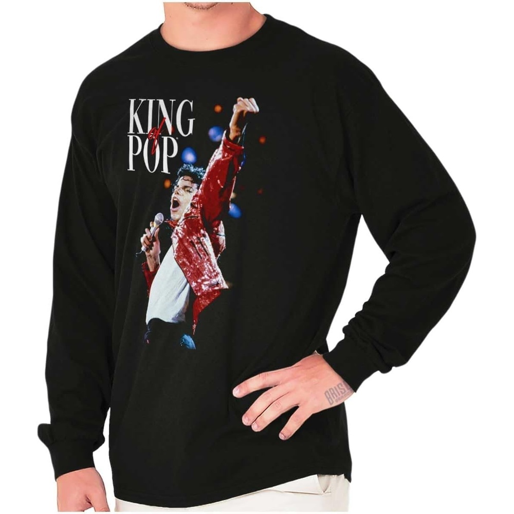 image:imageMichael Jackson Beat It King o f Pop Long Sleeve Tshirt Men WomenBlack