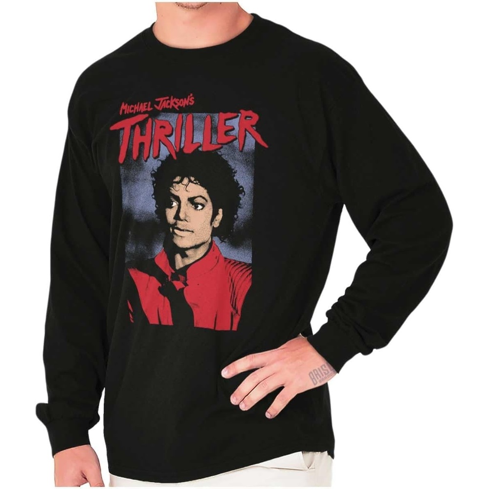 image:imageMichael Jackson King of Pop Thriller Long Sleeve Tshirt Men WomenBlack