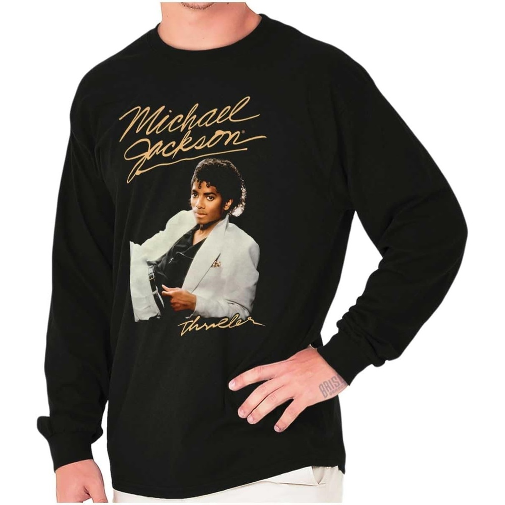 image:imageMichael Jackson MJ Thriller Album Long Sleeve Tshirt Men WomenBlack