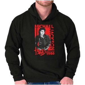 Brisco Brands Michael Jackson Bad World Tour 1988 Hoodie Sweatshirt Women Men(Black)