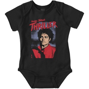 Brisco Brands Michael Jackson King of Pop Thriller Baby Romper Boys or Girls(Black)