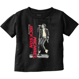 Michael Jackson King of Pop Toe Stand Toddler Baby Graphic T Shirt(Black)