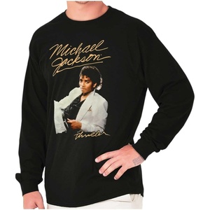 Michael Jackson MJ Thriller Album Long Sleeve Tshirt Men Women(Black)