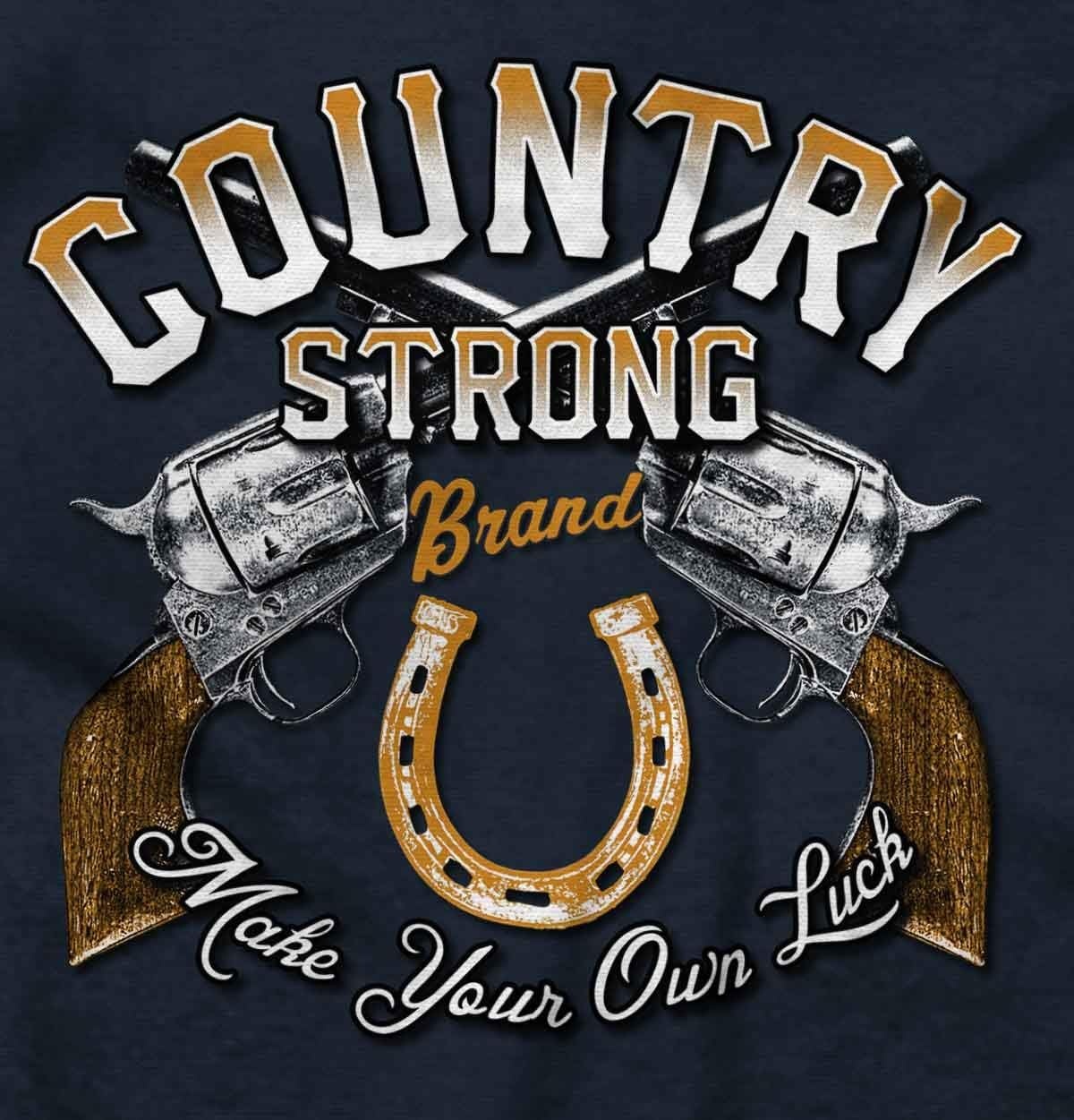 image:imageBrisco Brands Country Strong Make Your Own Luck Mens Long Sleeve Tee T ShirtNavy