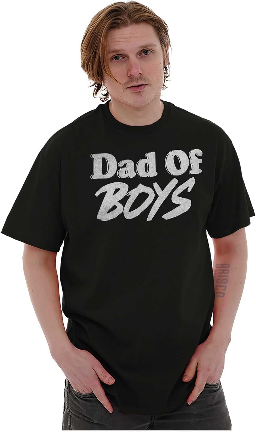 image:imageBrisco Brands Fathers Day Dad of Kids Boys Girls Mens Graphic Tee ShirtBlack Dad of Boys