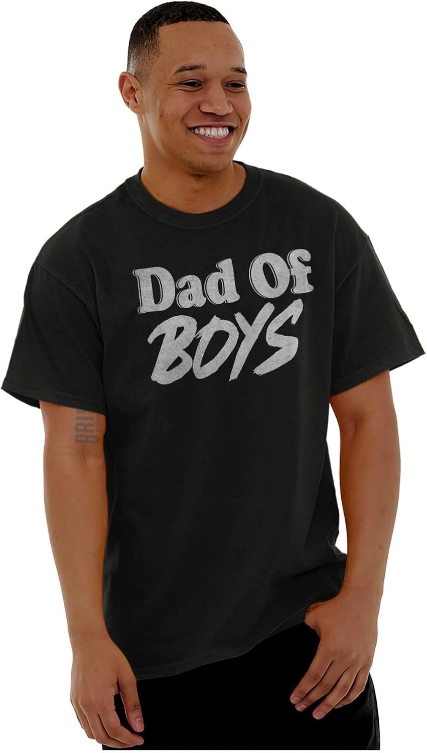image:imageBrisco Brands Fathers Day Dad of Kids Boys Girls Mens Graphic Tee ShirtBlack Dad of Boys