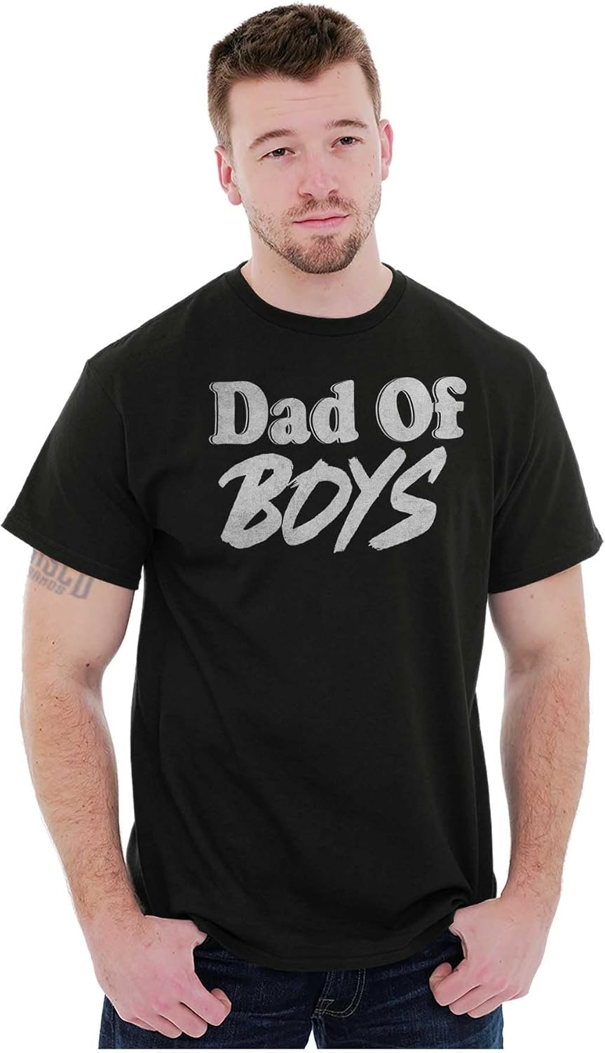 image:imageBrisco Brands Fathers Day Dad of Kids Boys Girls Mens Graphic Tee ShirtBlack Dad of Boys