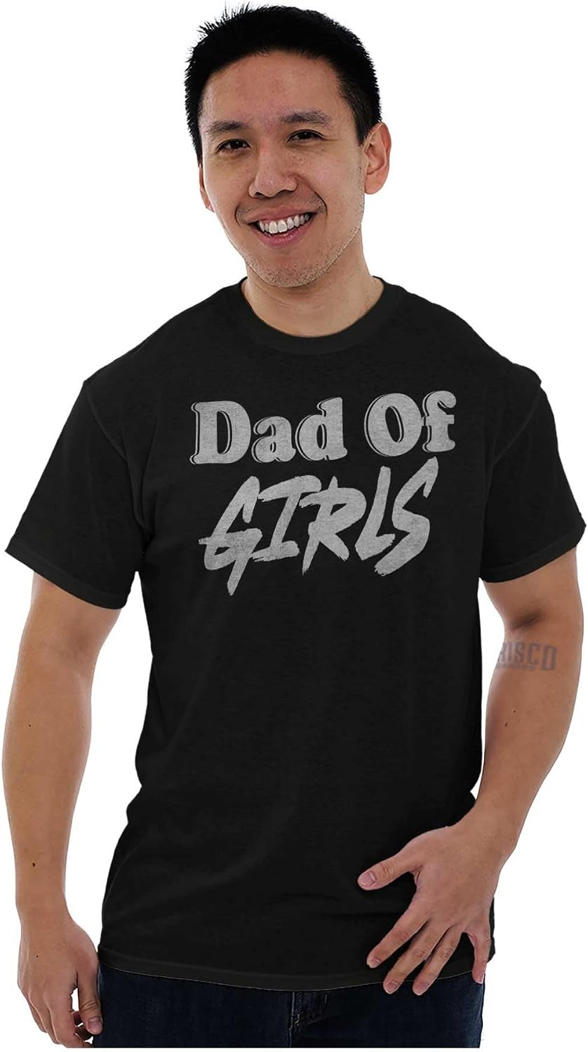 image:imageBrisco Brands Fathers Day Dad of Kids Boys Girls Mens Graphic Tee ShirtBlack Dad of Girls