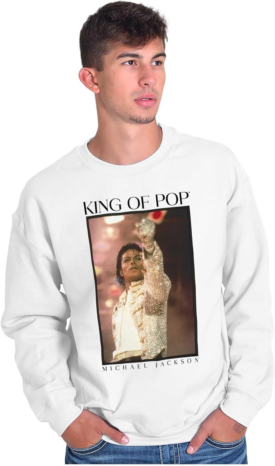 image:imageBrisco Brands Michael Jackson King of Pop HIStory Sweatshirt for Men or WomenWhite