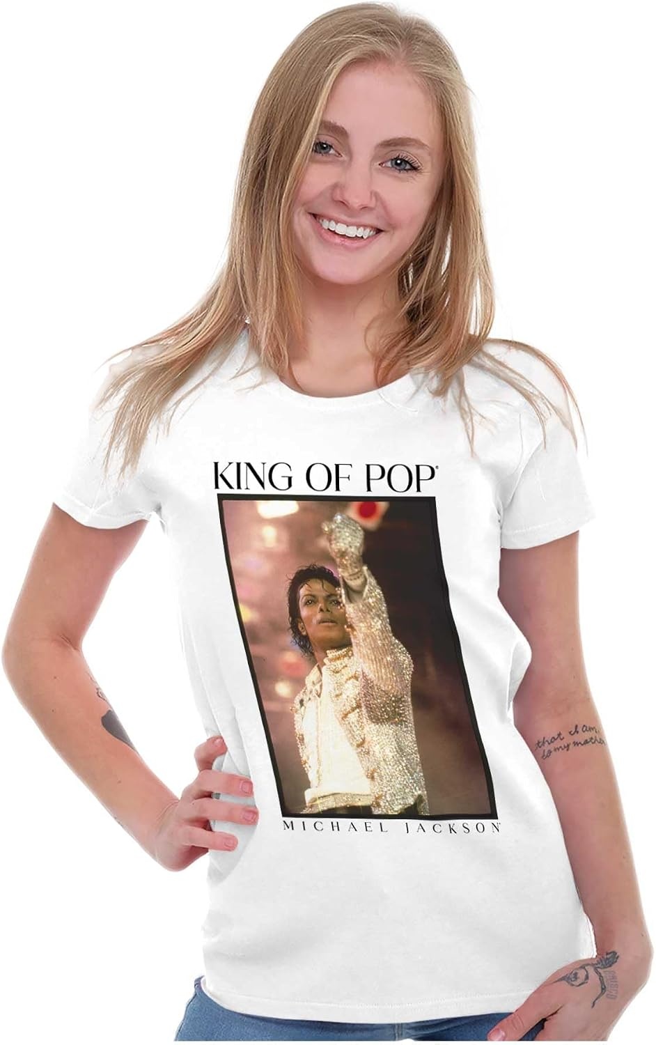 image:imageMichael Jackson King of Pop History Womens Slim Fit Graphic Tee