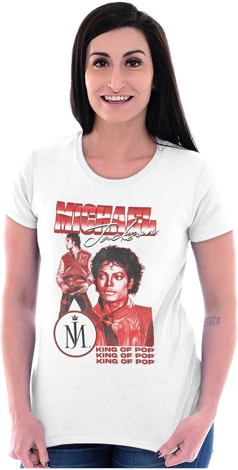 image:imageMichael Jackson King of Pop Music Womens Slim Fit Graphic Tee