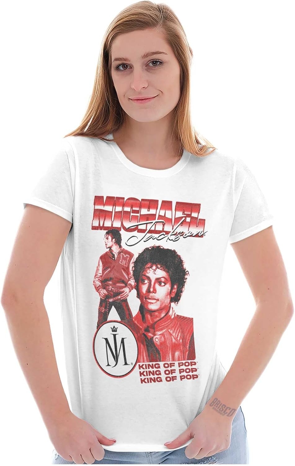 image:imageMichael Jackson King of Pop Music Womens Slim Fit Graphic Tee