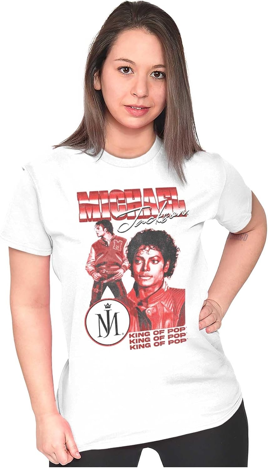 image:imageMichael Jackson King of Pop Music Womens Slim Fit Graphic Tee