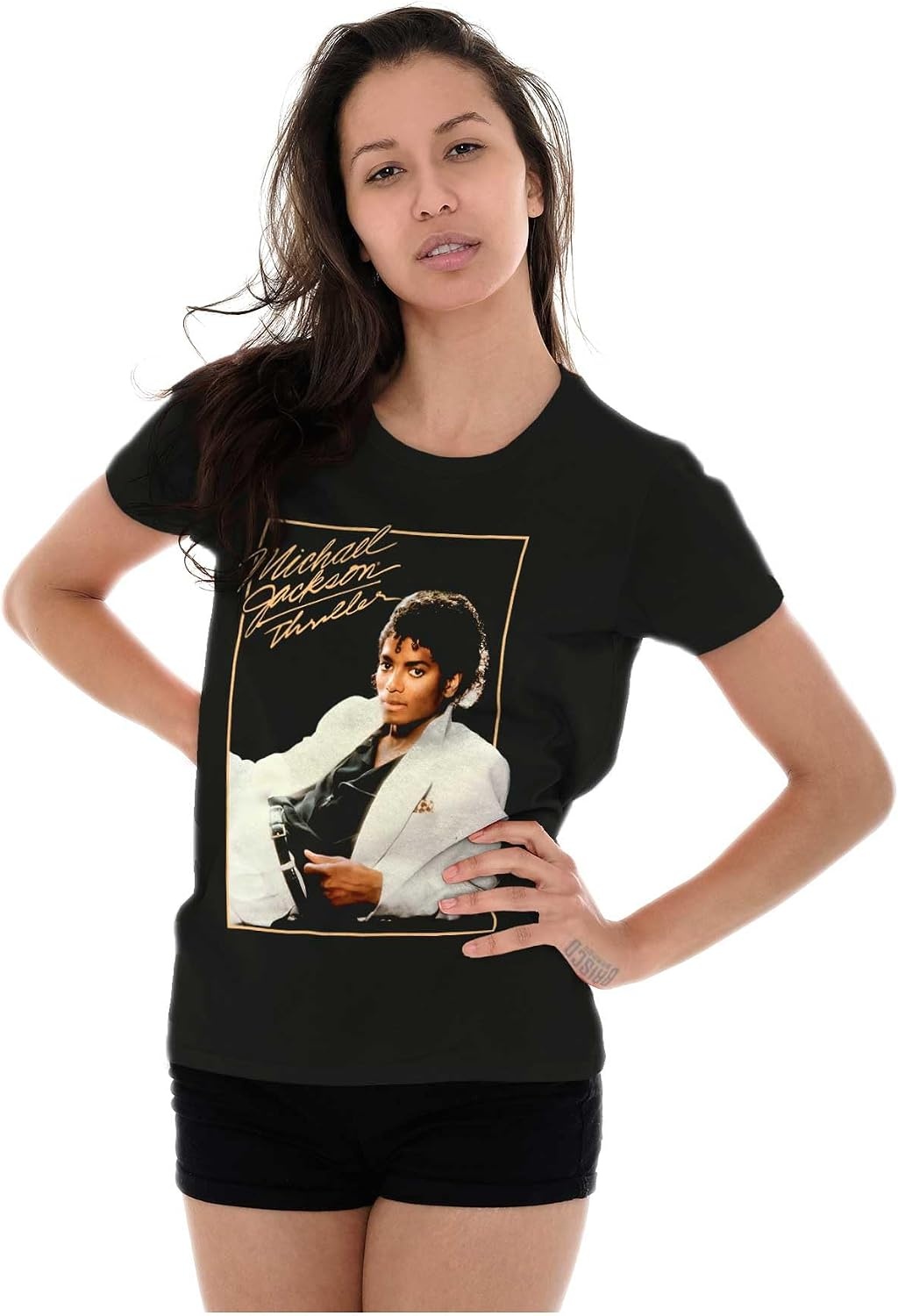 image:imageMichael Jackson Thriller Album Cover Womens Slim Fit Graphic Tee