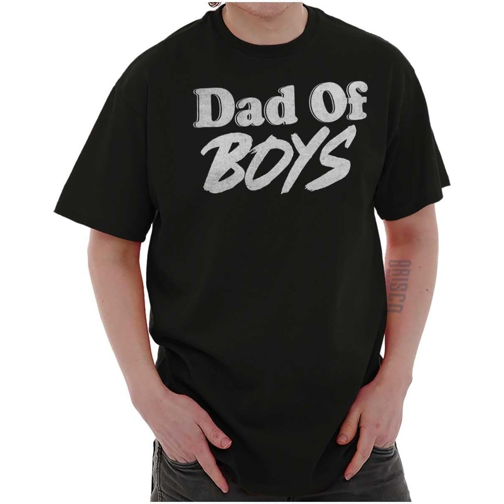 image:imageBrisco Brands Fathers Day Dad of Kids Boys Girls Mens Graphic Tee ShirtBlack  Dad of Boys