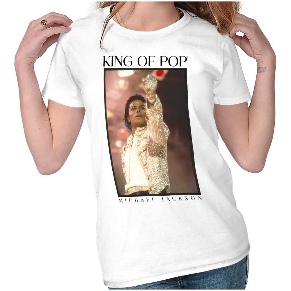 image:imageMichael Jackson King of Pop History Womens Slim Fit Graphic Tee