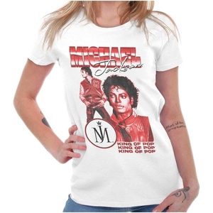 Michael Jackson King of Pop Music Womens Slim Fit Graphic Tee