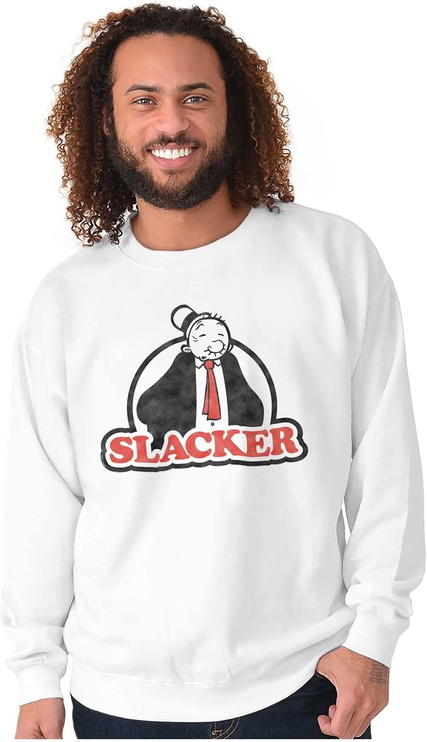 image:imageBrisco Brands Wimpy Slacker Popeye The Sailor Man Sweatshirt for Men or WomenWhite