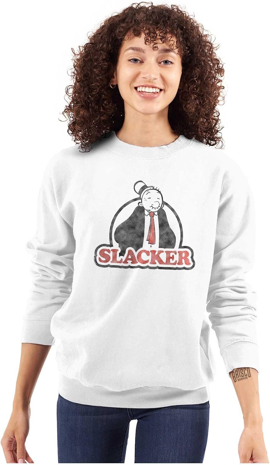 image:imageBrisco Brands Wimpy Slacker Popeye The Sailor Man Sweatshirt for Men or WomenWhite