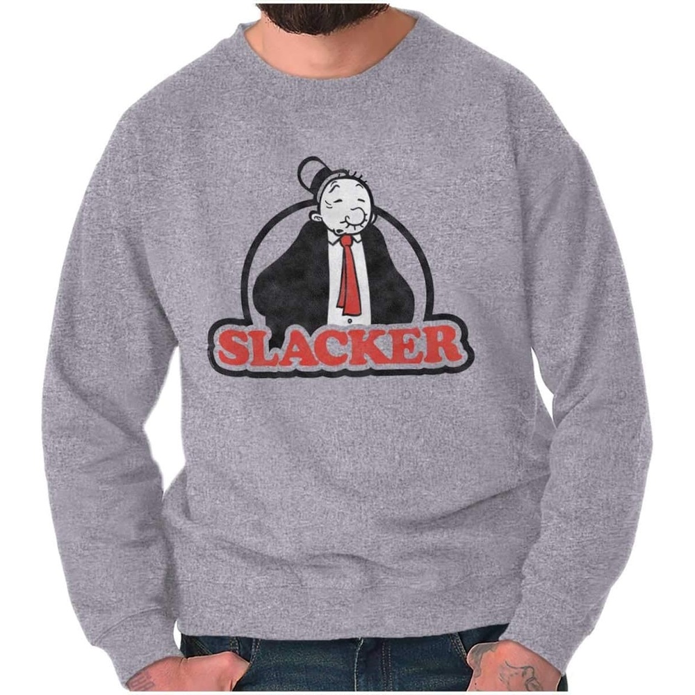 image:imageBrisco Brands Wimpy Slacker Popeye The Sailor Man Sweatshirt for Men or WomenSport Grey