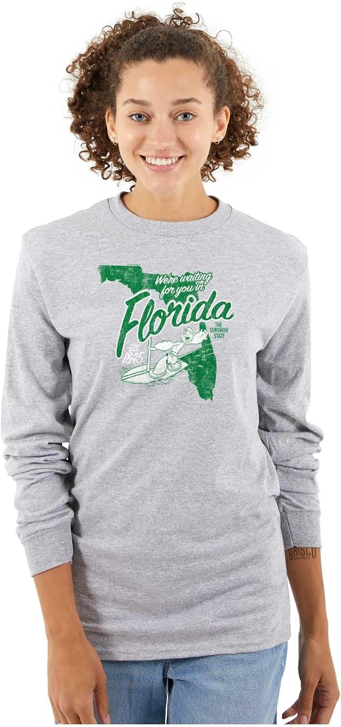 image:imageBrisco Brands Popeye Cartoon American States Long Sleeve Tshirt Men WomenFlorida