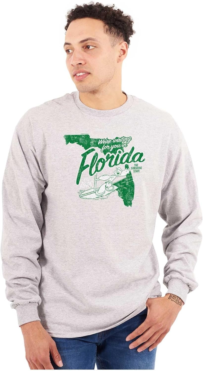 image:imageBrisco Brands Popeye Cartoon American States Long Sleeve Tshirt Men WomenFlorida