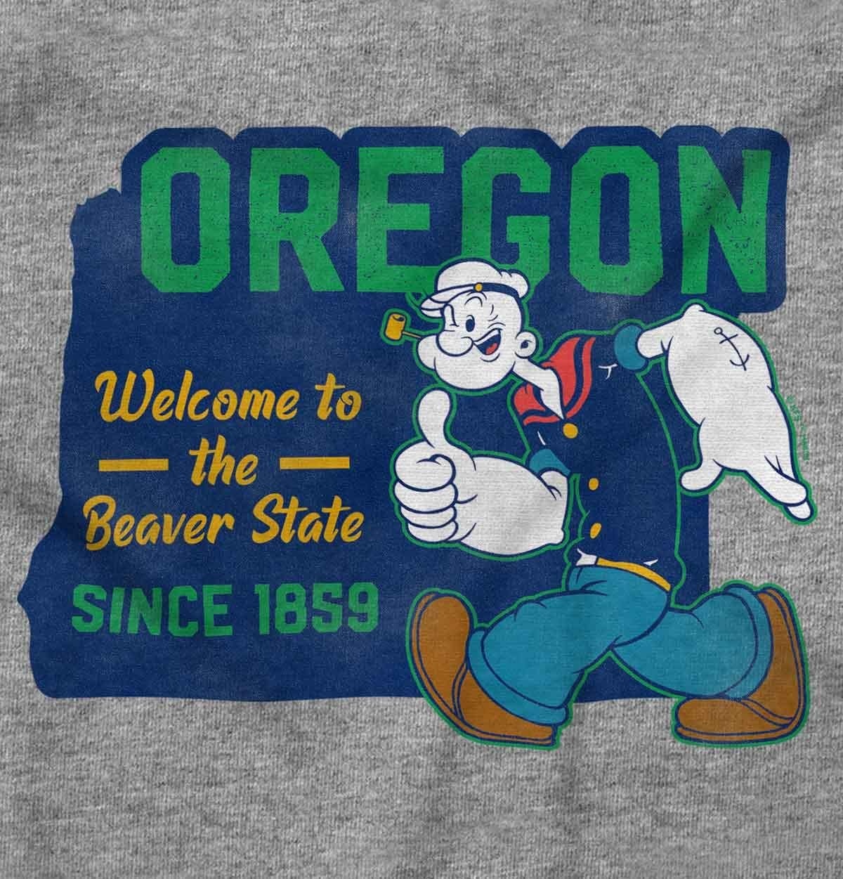 image:imageBrisco Brands Popeye Cartoon American States Long Sleeve Tshirt Men WomenOregon