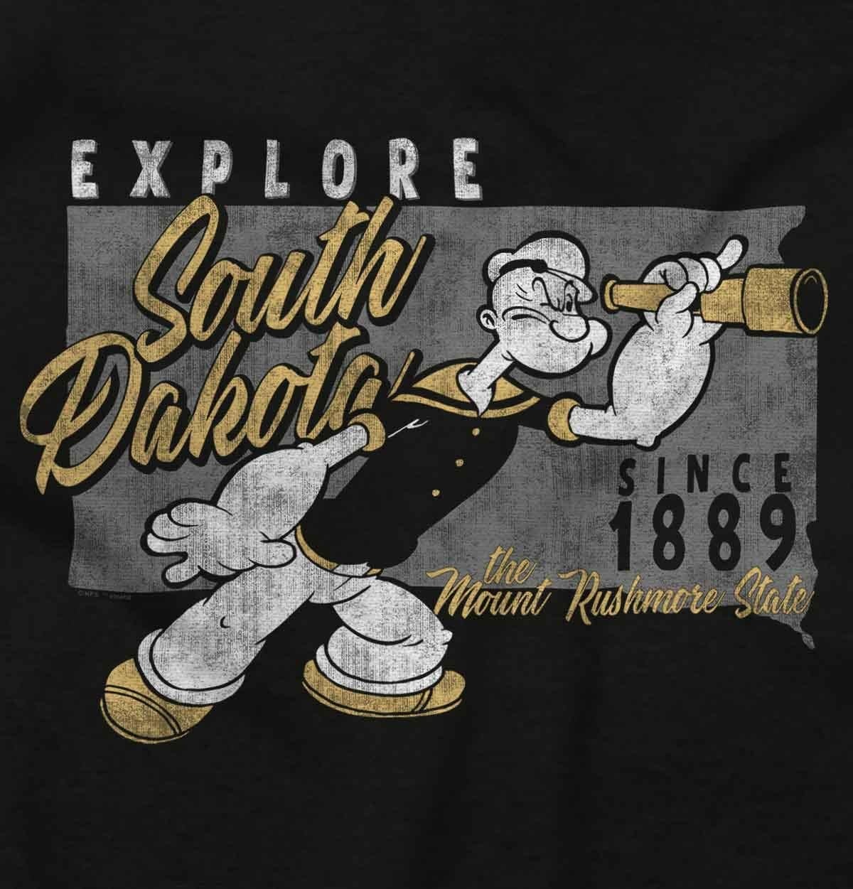 image:imageBrisco Brands Popeye Cartoon American States Long Sleeve Tshirt Men WomenSouth Dakota