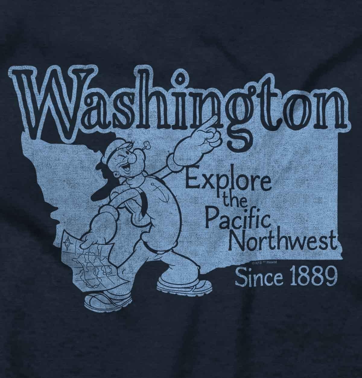 image:imageBrisco Brands Popeye Cartoon American States Long Sleeve Tshirt Men WomenWashington