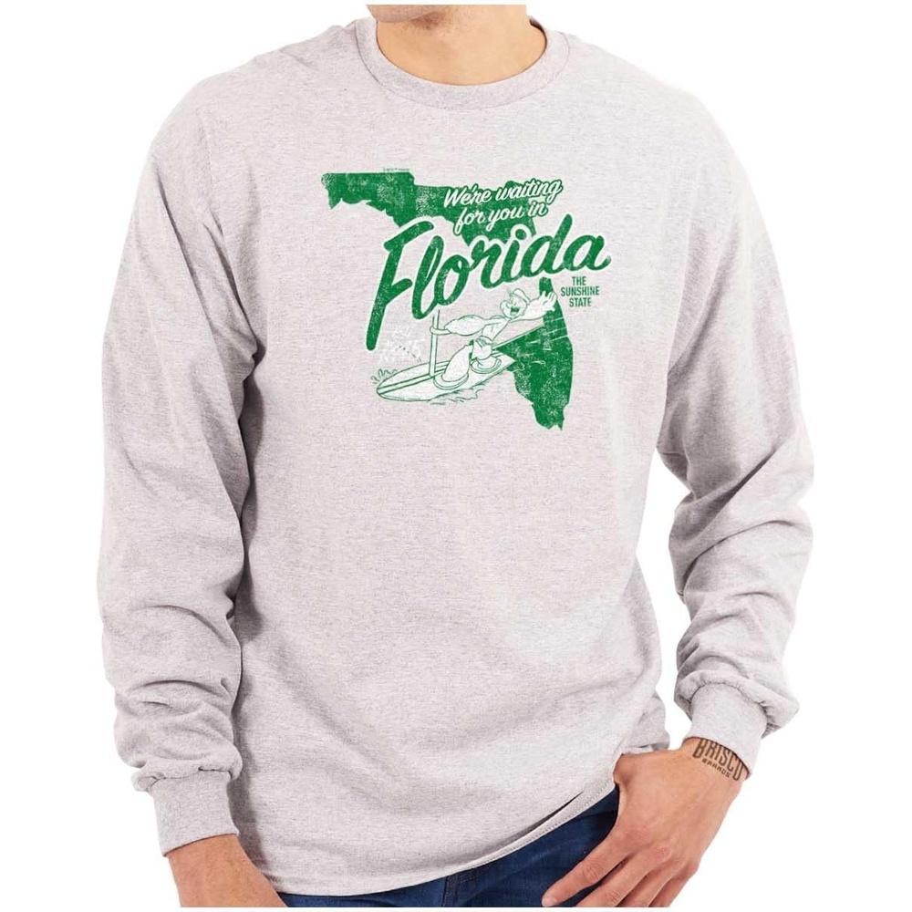 image:imageBrisco Brands Popeye Cartoon American States Long Sleeve Tshirt Men WomenFlorida