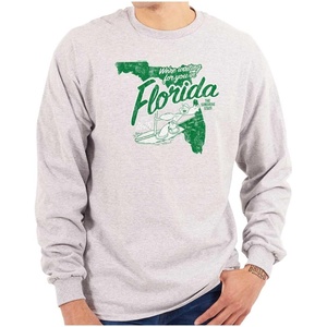 Brisco Brands Popeye Cartoon American States Long Sleeve Tshirt Men Women(Florida)