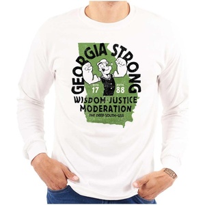 Brisco Brands Popeye Cartoon American States Long Sleeve Tshirt Men Women(Georgia)