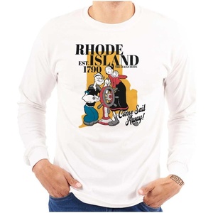 Brisco Brands Popeye Cartoon American States Long Sleeve Tshirt Men Women(Rhode Island)