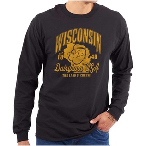 Brisco Brands Popeye Cartoon American States Long Sleeve Tshirt Men Women(Wisconsin)