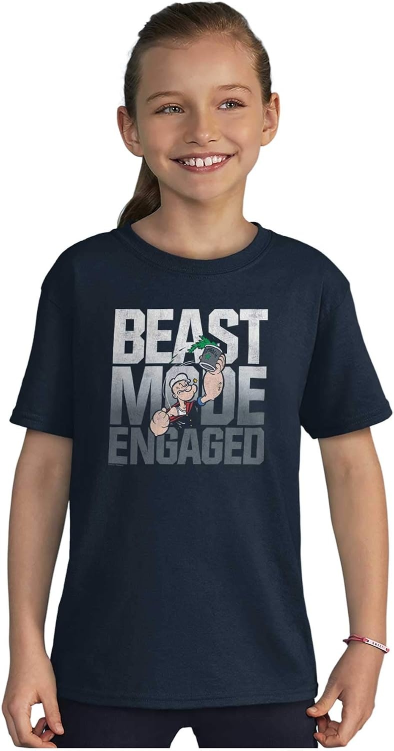 image:imageBrisco Brands Beast Gym Engaged Popeye Sailor Crewneck T Shirts Boy GirlNavy