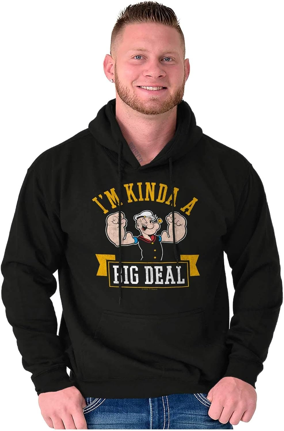 image:imageBrisco Brands Im Kinda Kind of a Big Deal Popeye Hoodie Sweatshirt Women MenBlack
