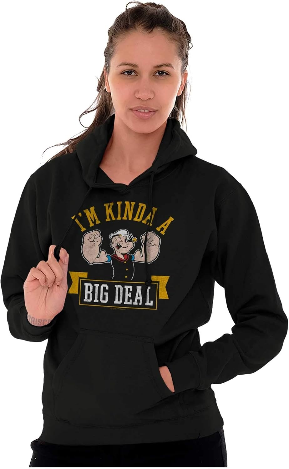 image:imageBrisco Brands Im Kinda Kind of a Big Deal Popeye Hoodie Sweatshirt Women MenBlack