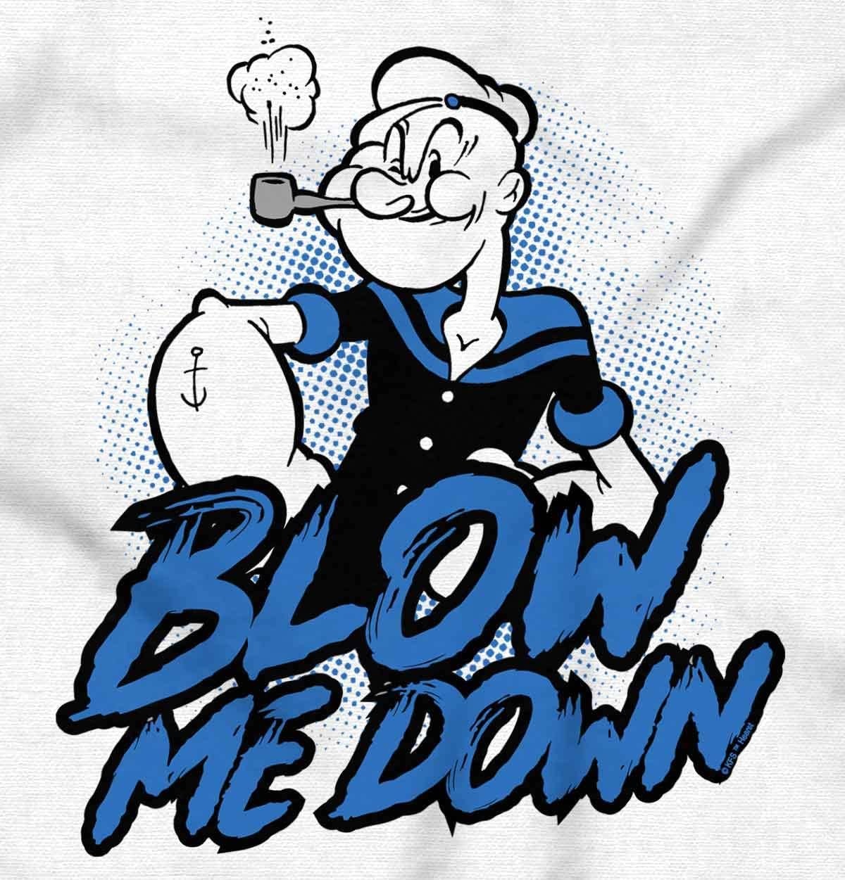 image:imageBrisco Brands Popeye The Sailor Man Blow Me Down Hoodie Sweatshirt Women MenWhite
