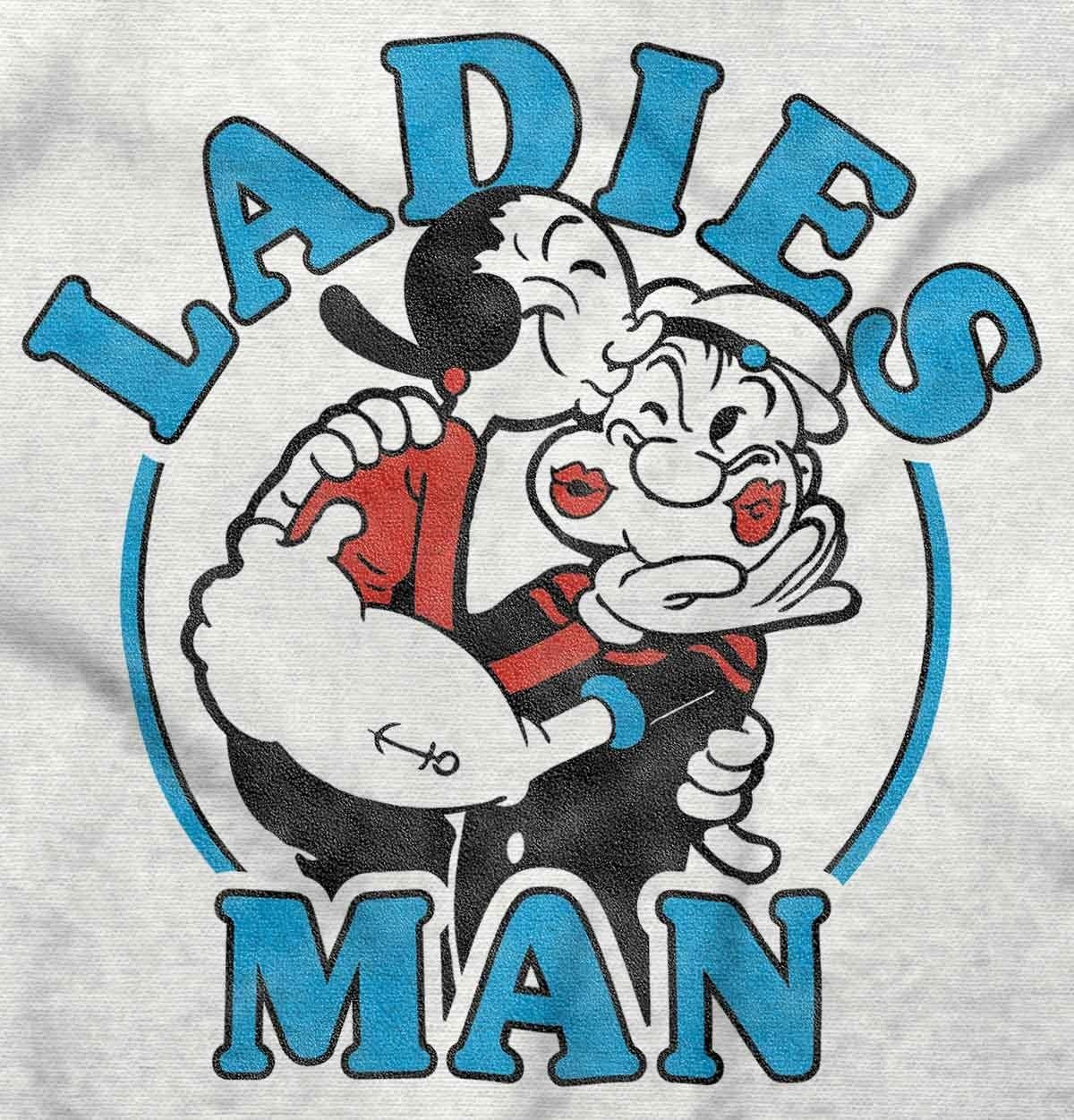 image:imageBrisco Brands Popeye and Olive Oyl Ladies Man Funny Hoodie Hooded Sweatshirt MenWhite