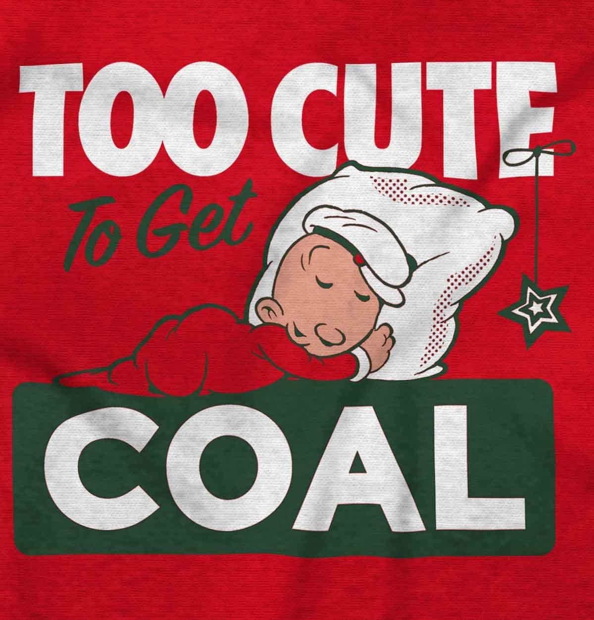 image:imageBrisco Brands SweePea Too Cute Get Coal Christmas Sweatshirt for Men or WomenRed