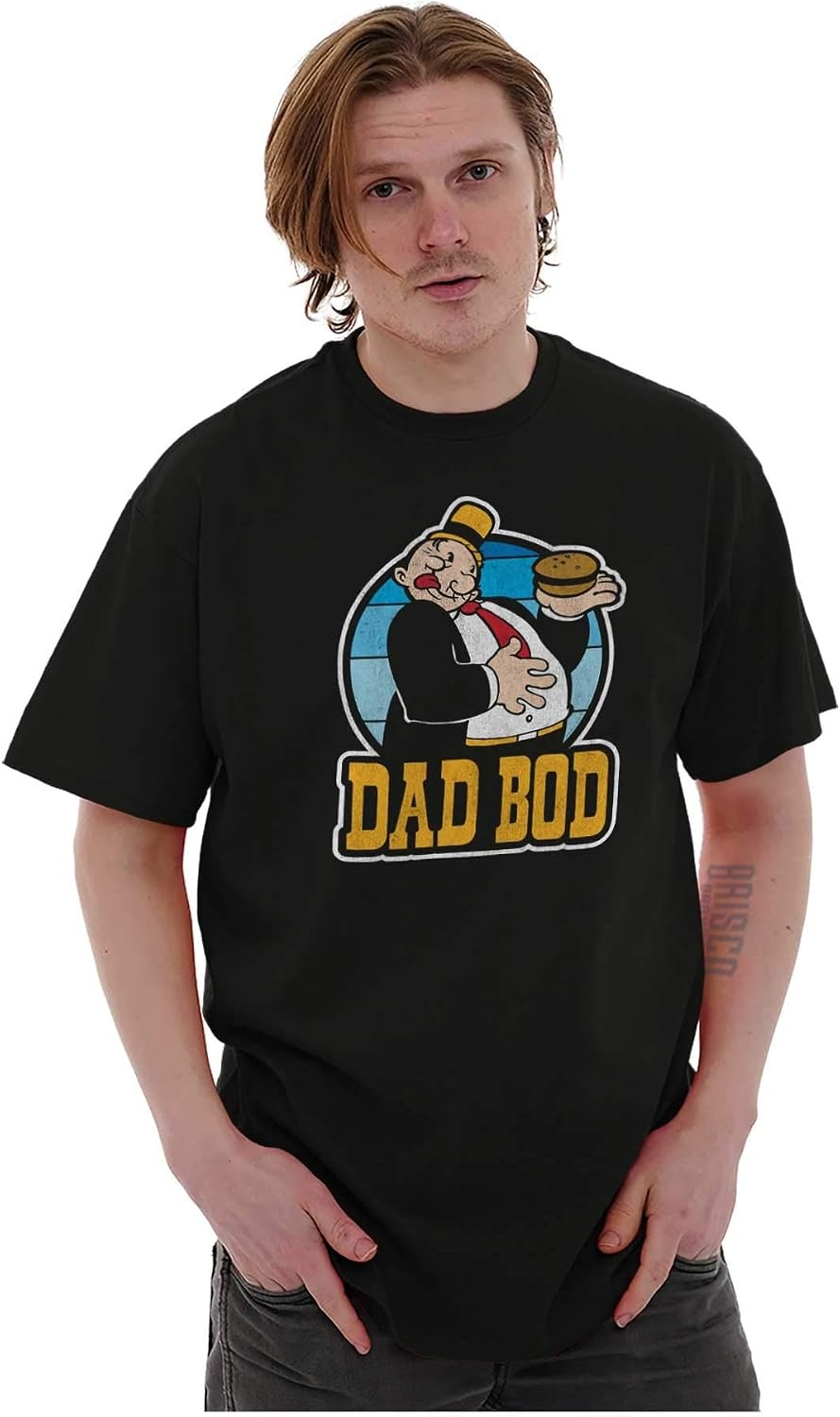 image:imageFunny Popeye Father Day Wimpy Dad BOD Mens Graphic T Shirt TeesBlack