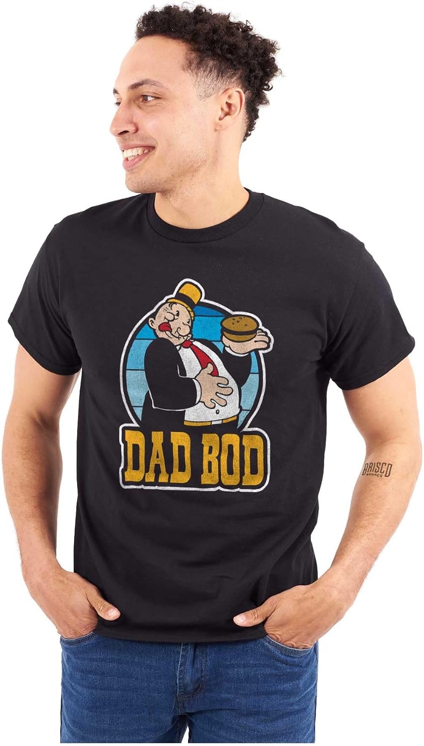 image:imageFunny Popeye Father Day Wimpy Dad BOD Mens Graphic T Shirt TeesBlack