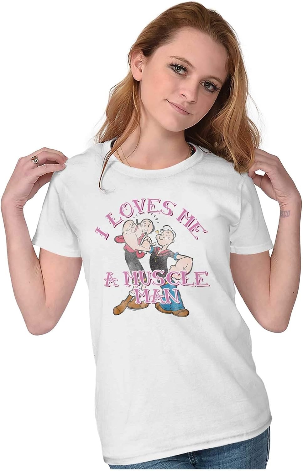 image:imageI Loves Me A Muscle Man Olive OYL Womens Slim Fit Graphic Tee