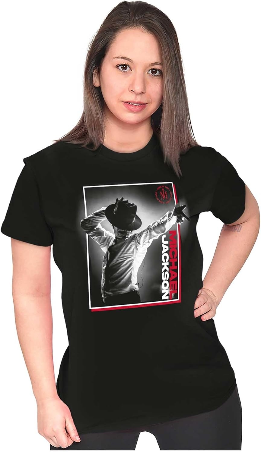 image:imageMichael Jackson Smooth Criminal Hat Womens Slim Fit Graphic TeeBlack