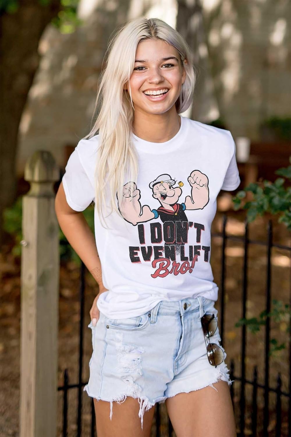 image:imagePopeye I Dont Even Lift Bro Funny Graphic T Shirt Men or WomenWhite