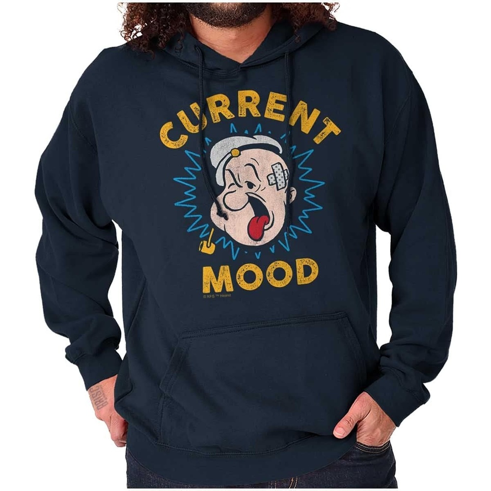 image:imageBrisco Brands Current Mood Popeye The Sailor Man Hoodie Sweatshirt Women MenNavy