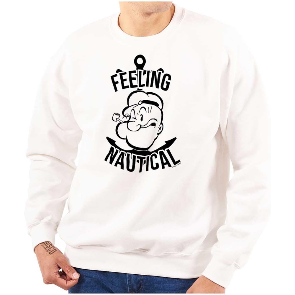 image:imageBrisco Brands Popeye The Sailor Feeling Nautical Sweatshirt for Men or WomenWhite