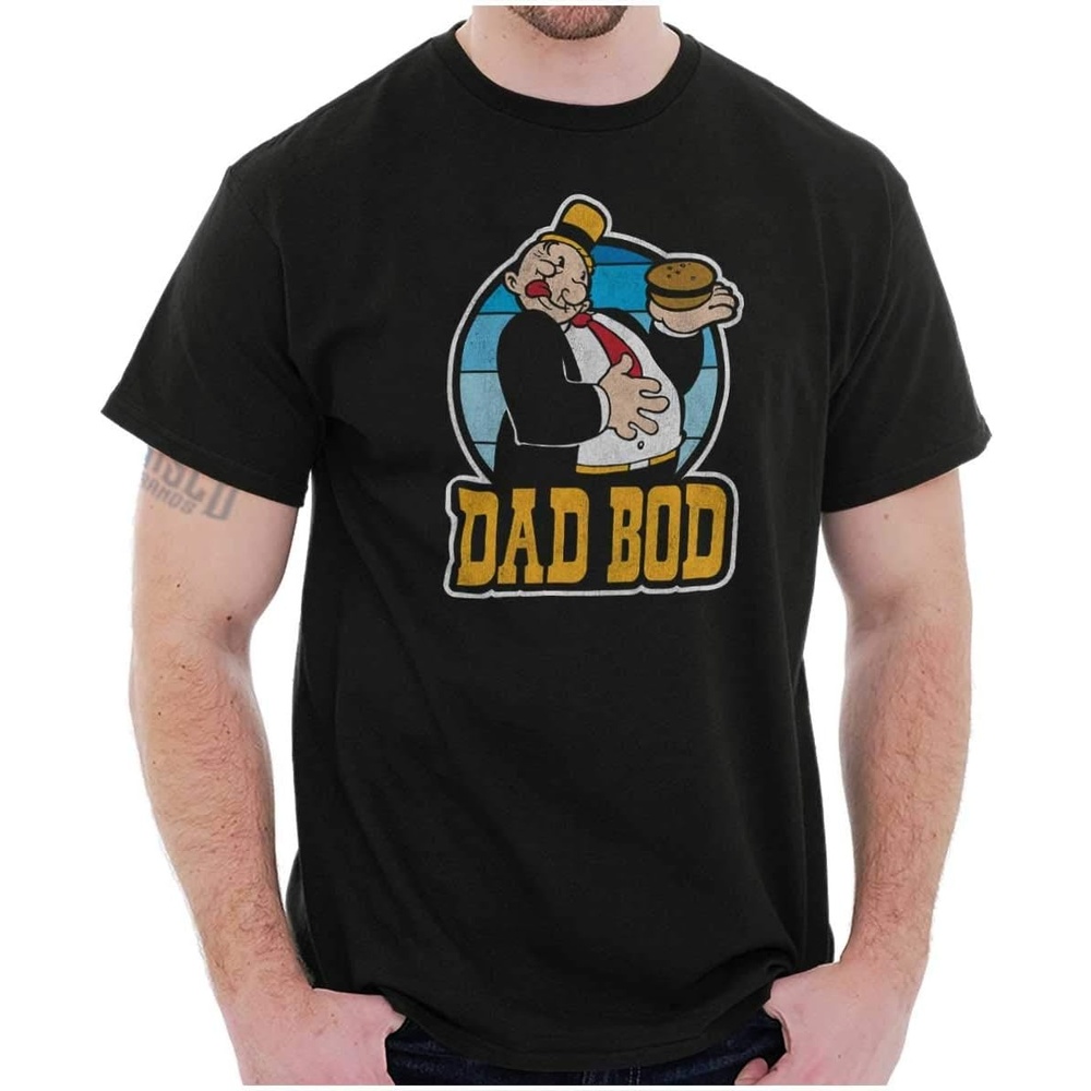 image:imageFunny Popeye Father Day Wimpy Dad BOD Mens Graphic T Shirt TeesBlack